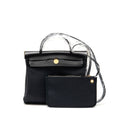 HERMES HERBAG 31 ZIP BAG CANVAS/ CACHE HUNTER LEATHER BLACK GHW
