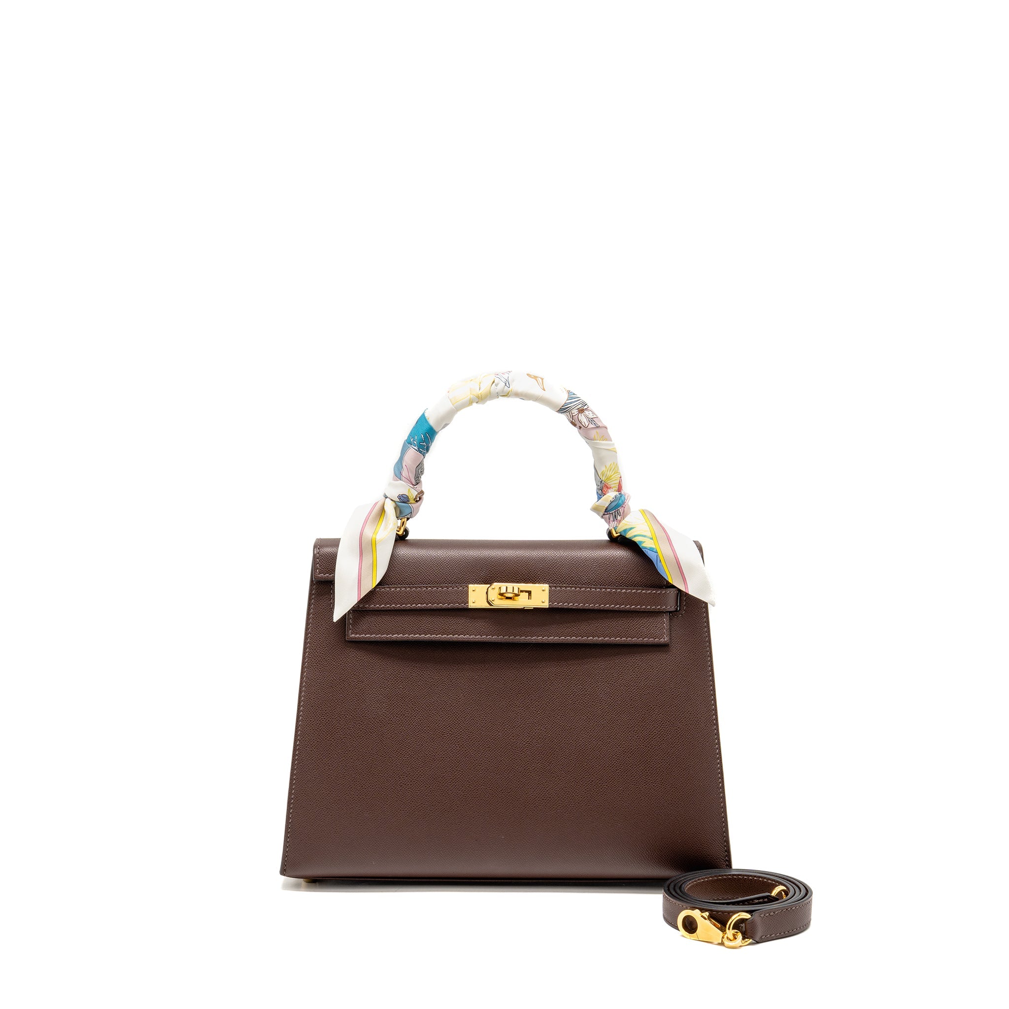 HERMES KELLY 25 MADAME MOKA GHW