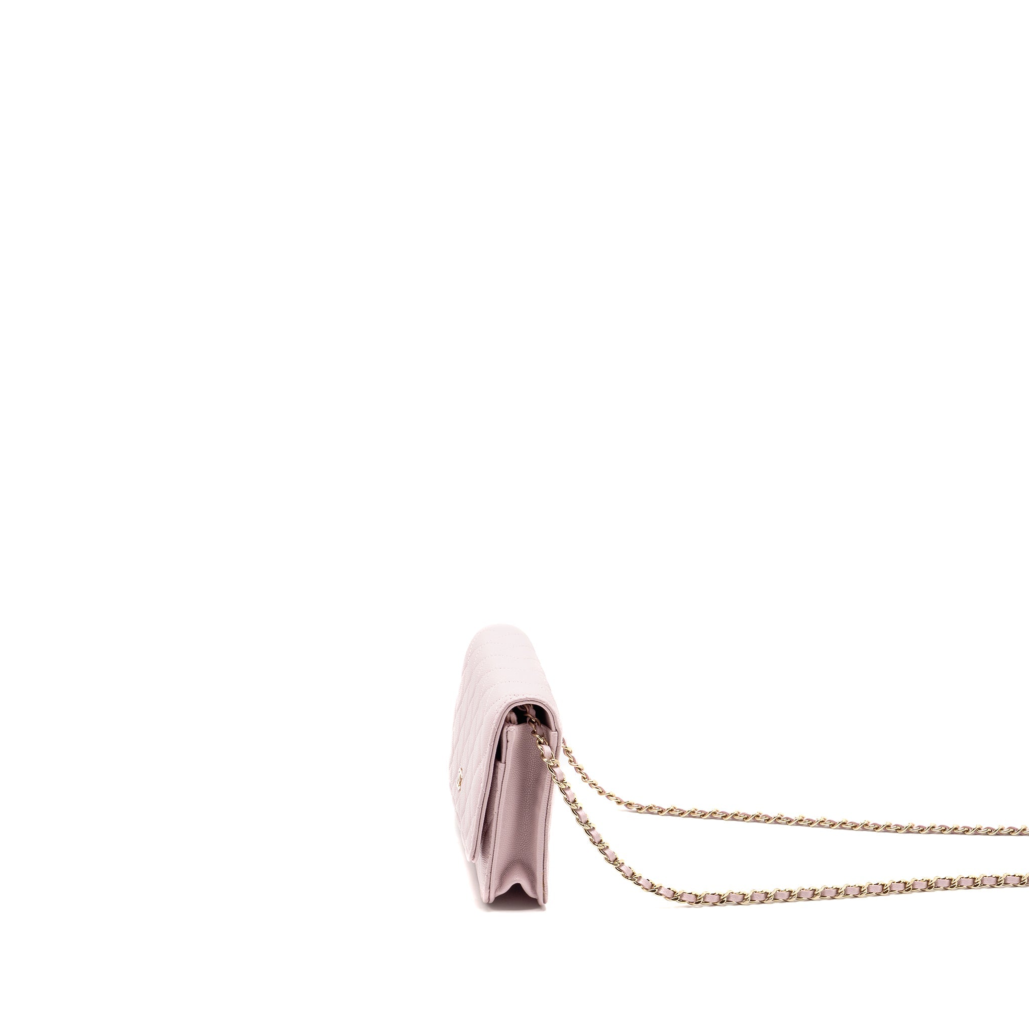 CHANEL CLASSIC WALLET ON CHAIN CAVIAR PINK LGHW
