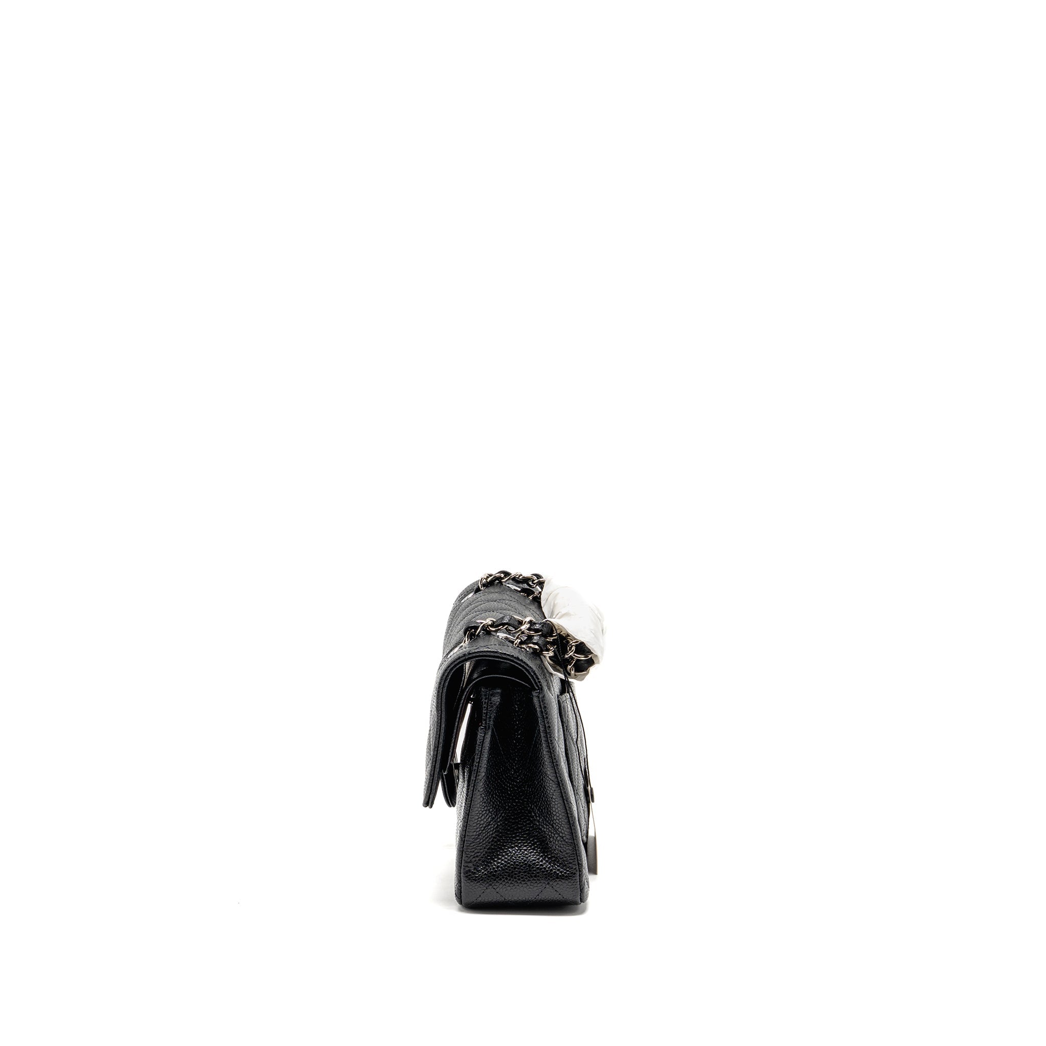 CHANEL SMALL CLASSIC DOUBLE FLAP BAG CAVIAR BLACK SHW