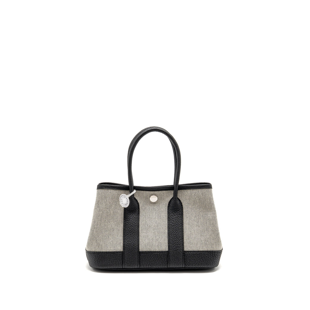HERMES NEO GARDEN PARTY 23 NEGONDA / CANVAS ECRU / BLACK SHW