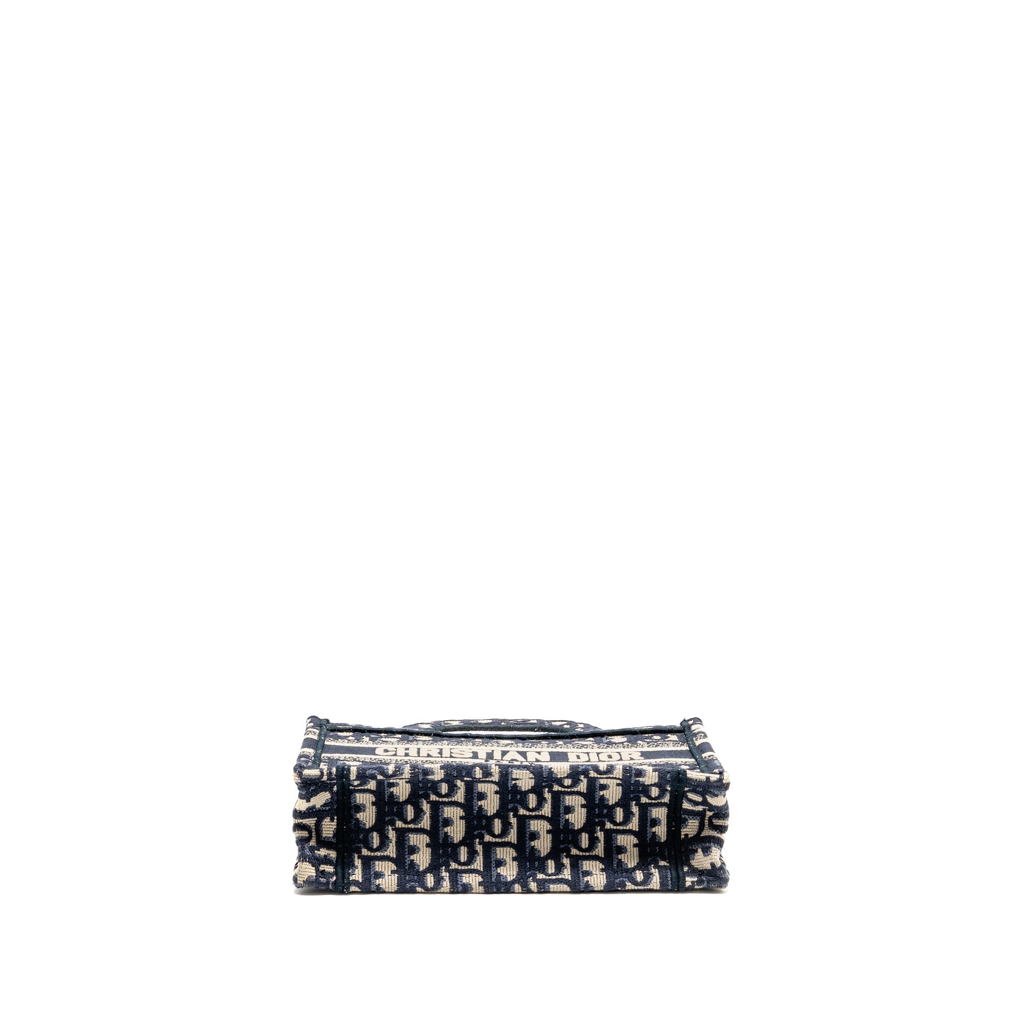 DIOR MINI BOOK TOTE BAG BLUE OBLIQUE EMBRIODERY