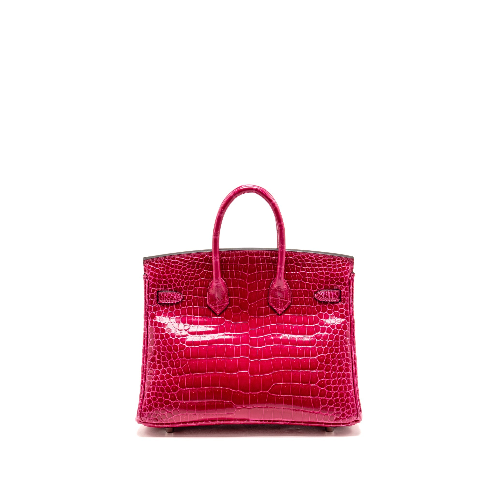HERMES BIRKIN 25 SHINY CROCODILE POROUS ROSE MEXICO SHW