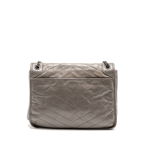 SAINT LAURENT / YSL LARGE NIKI BAG CALFSKIN GREY SHW