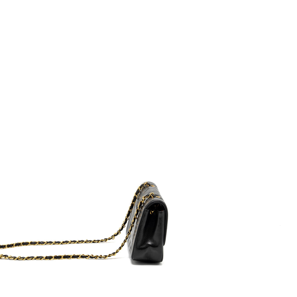 CHANEL VINTAGE SMALL DIANA FLAP BAG LAMBSKIN BLACK GHW