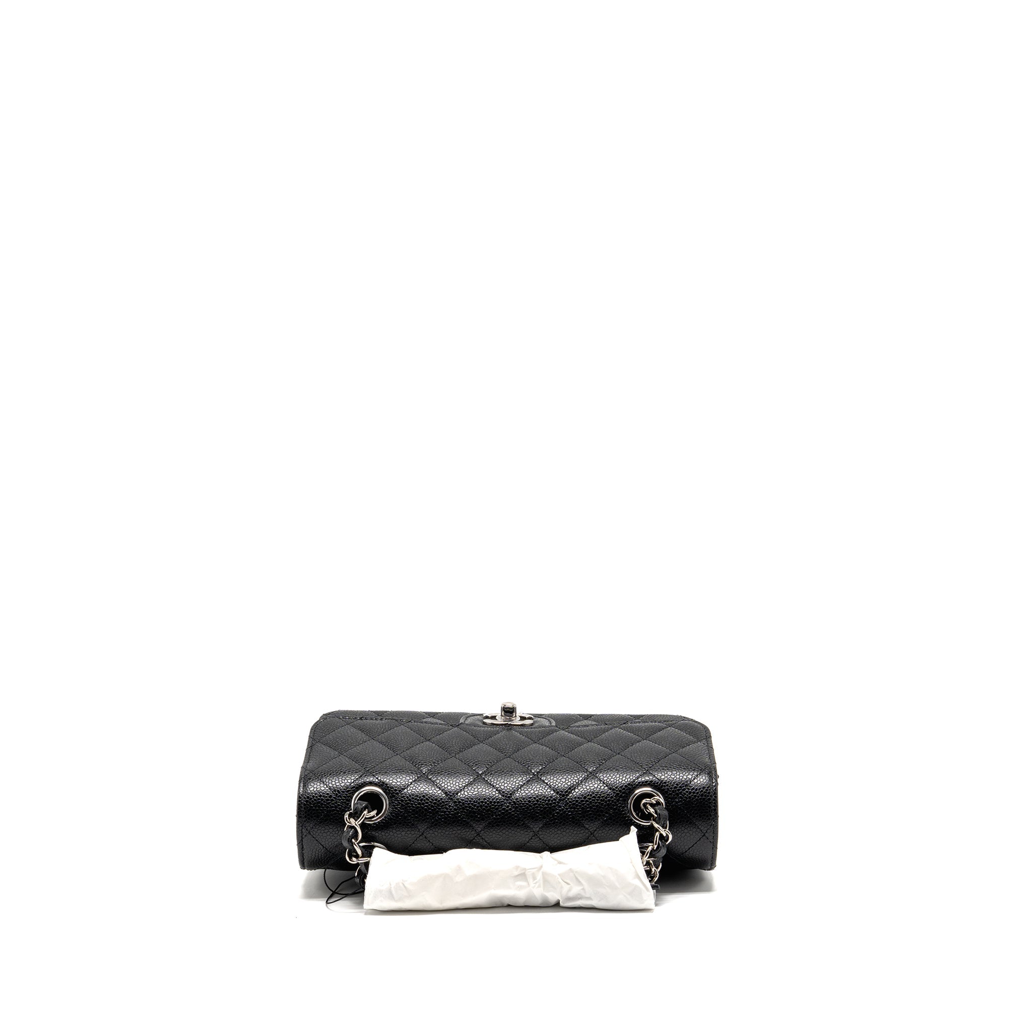 CHANEL SMALL CLASSIC DOUBLE FLAP BAG CAVIAR BLACK SHW