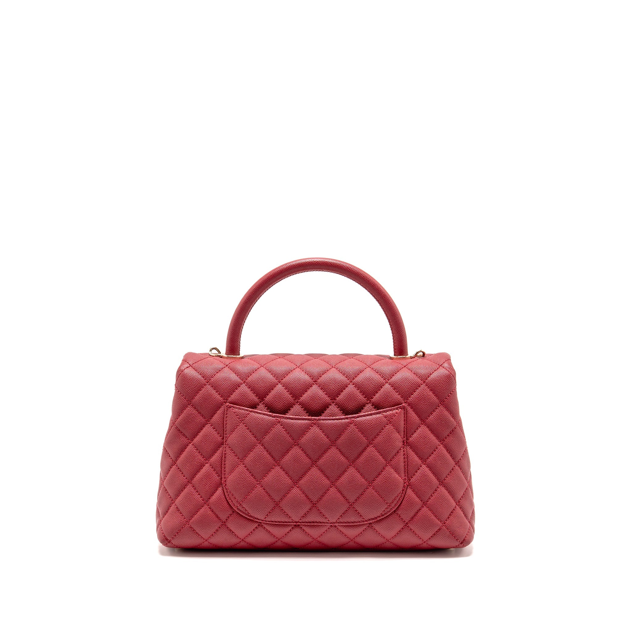 CHANEL MEDIUM COCO HANDLE CAVIAR RED GHW