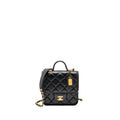 CHANEL 22K MINI FLAP BAG WITH TOP HANDLE CAVIAR BLACK GHW (MICROCHIP)