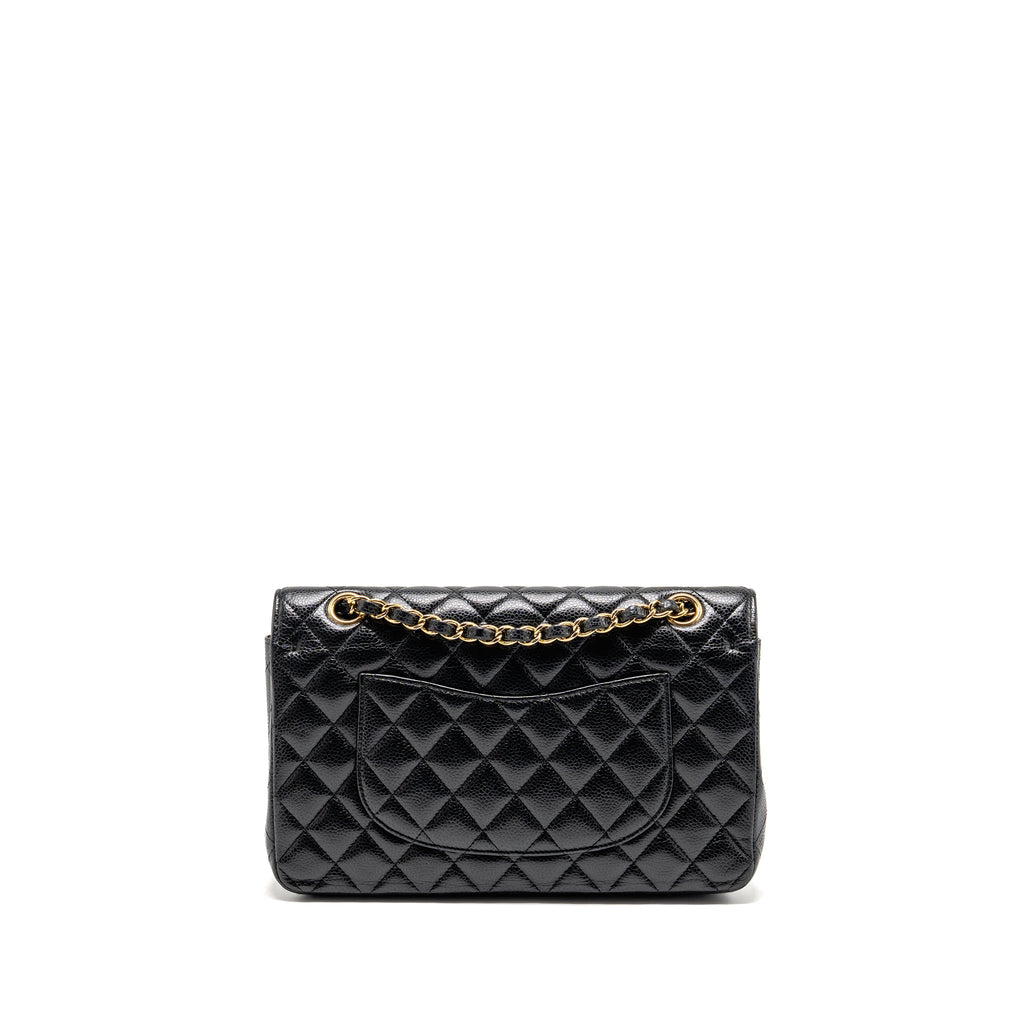 CHANEL MEDIUM CLASSIC DOUBLE FLAP BAG CAVIAR BLACK GHW