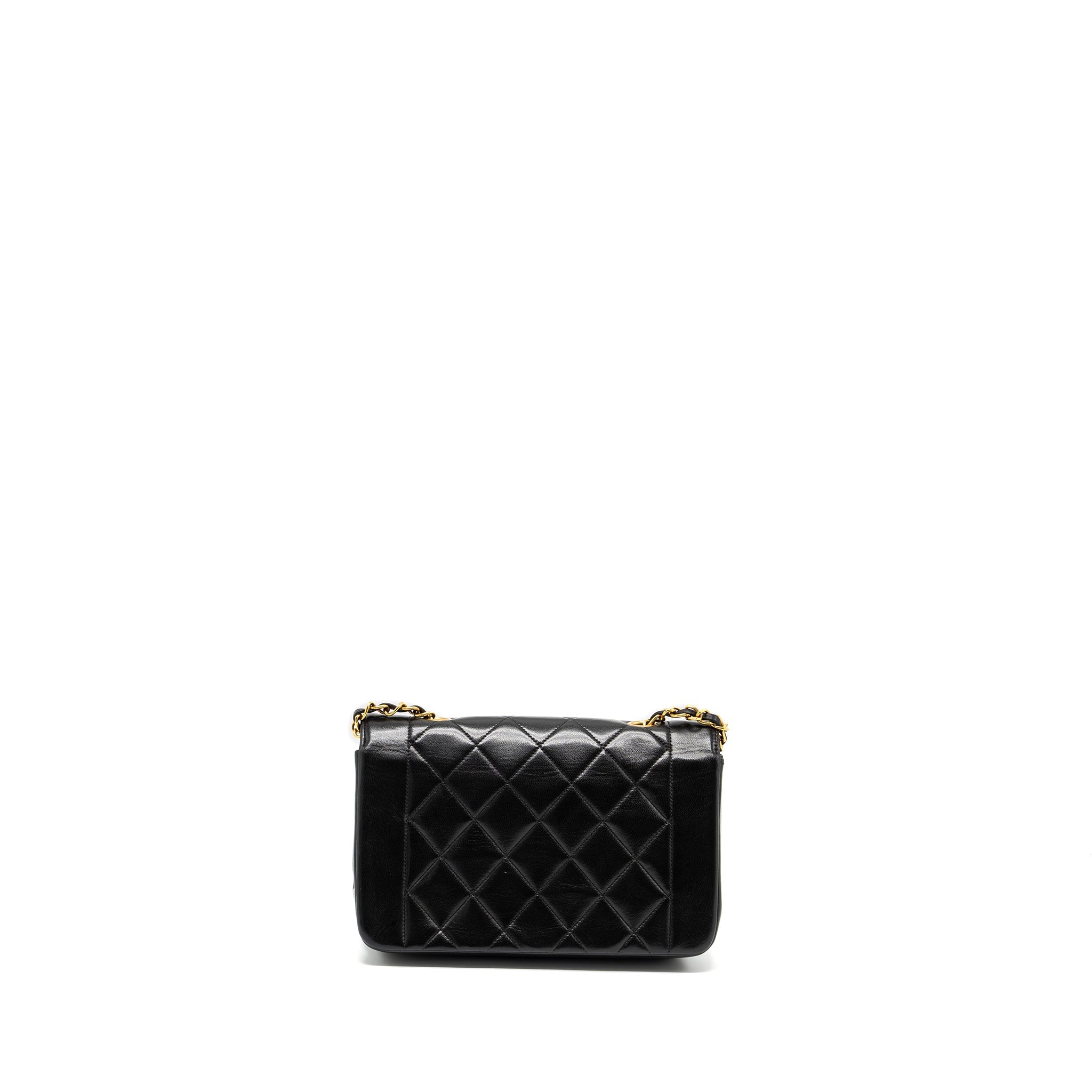 CHANEL VINTAGE SMALL DIANA FLAP BAG LAMBSKIN BLACK GHW