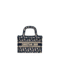 DIOR MINI BOOK TOTE BAG BLUE OBLIQUE EMBRIODERY