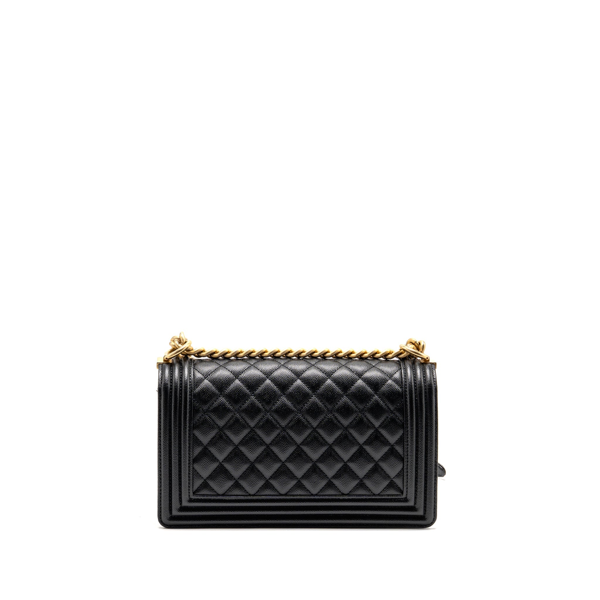 CHANEL MEDIUM CLASSIC BOY BAG CAVIAR BLACK GHW