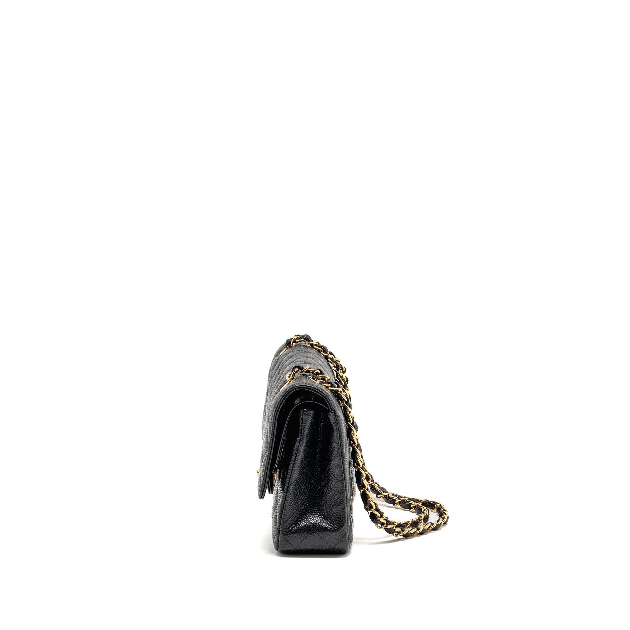 CHANEL MEDIUM CLASSIC DOUBLE FLAP BAG CAVIAR BLACK GHW