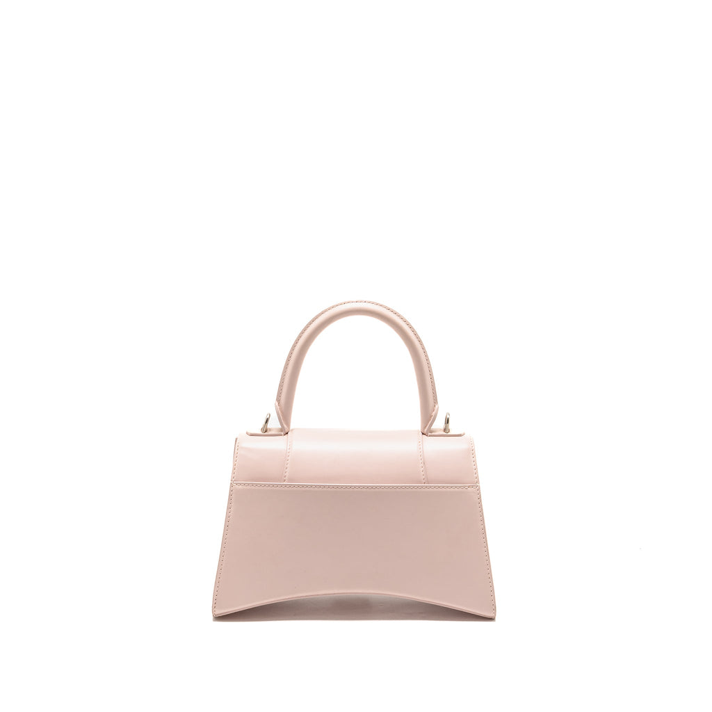 BALENCIAGA SMALL HOURGLASS BAG CALFSKIN LIGHT ROSE SHW