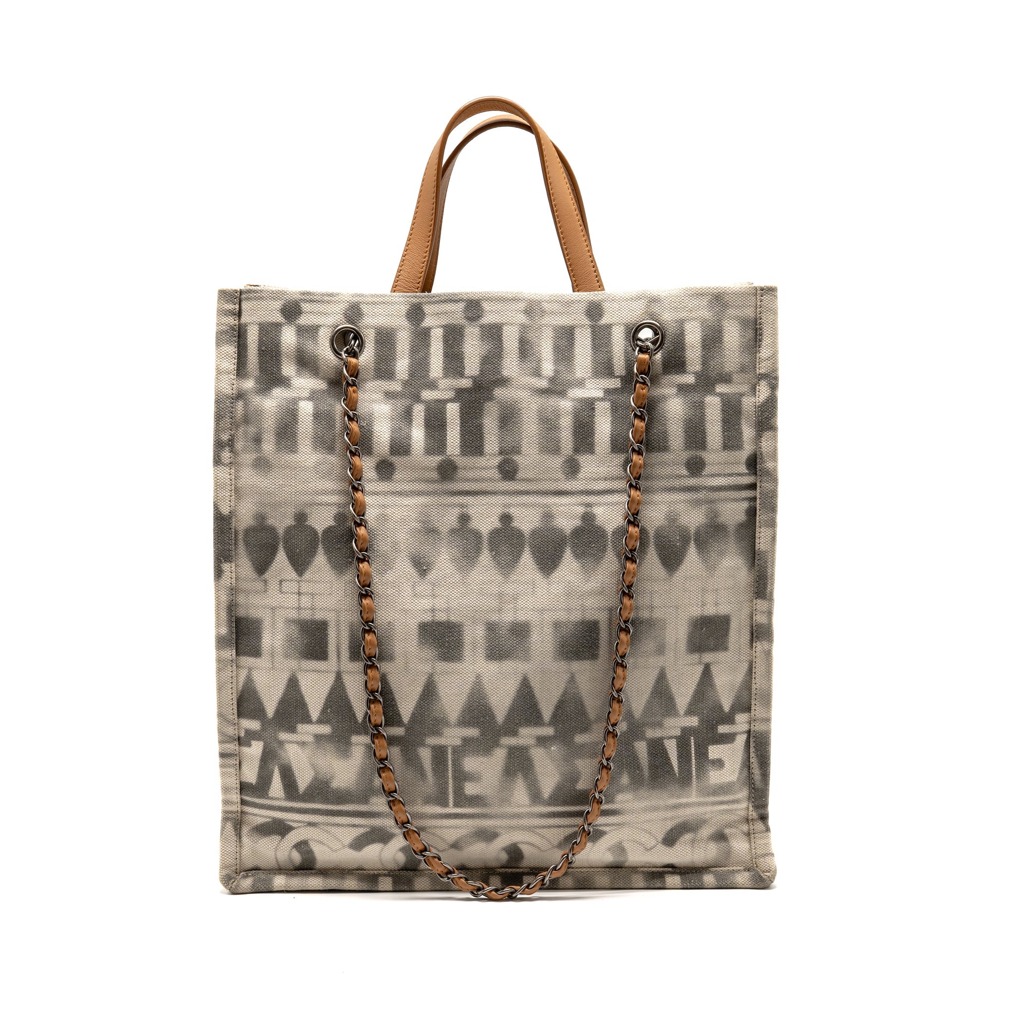 CHANEL ILIAD SHOPPING TOTE BAG PRINTED CANVAS/LEATHER MULTICOLOURED SHW