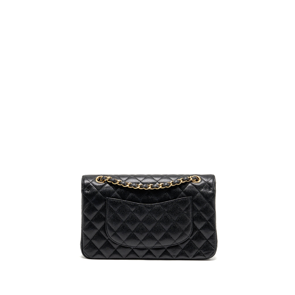 CHANEL MEDIUM CLASSIC DOUBLE FLAP BAG CAVIAR BLACK GHW