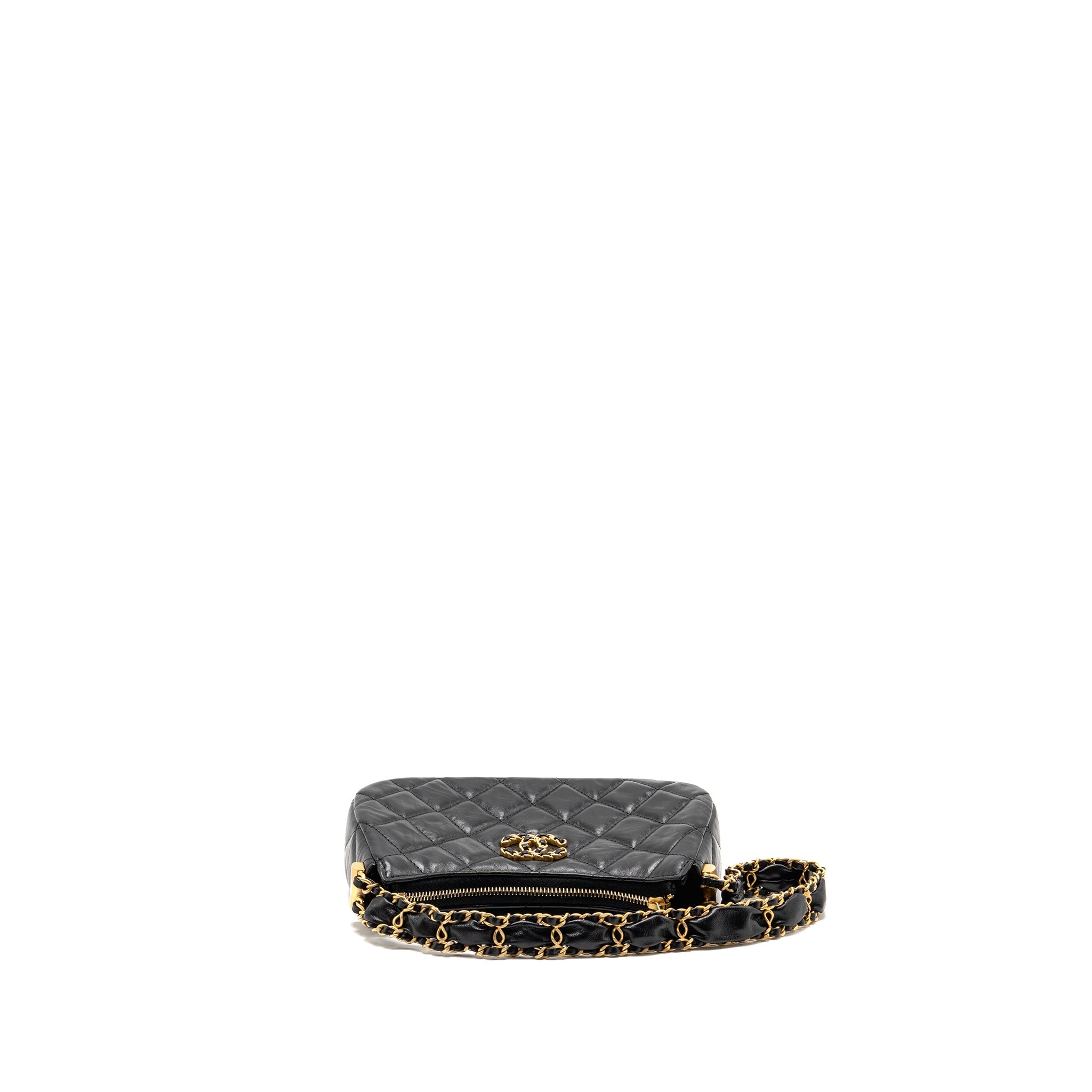 CHANEL 23K SMALL 19 HOBO SHOULDER BAG CALFSKIN BLACK GHW (MICROCHIP)