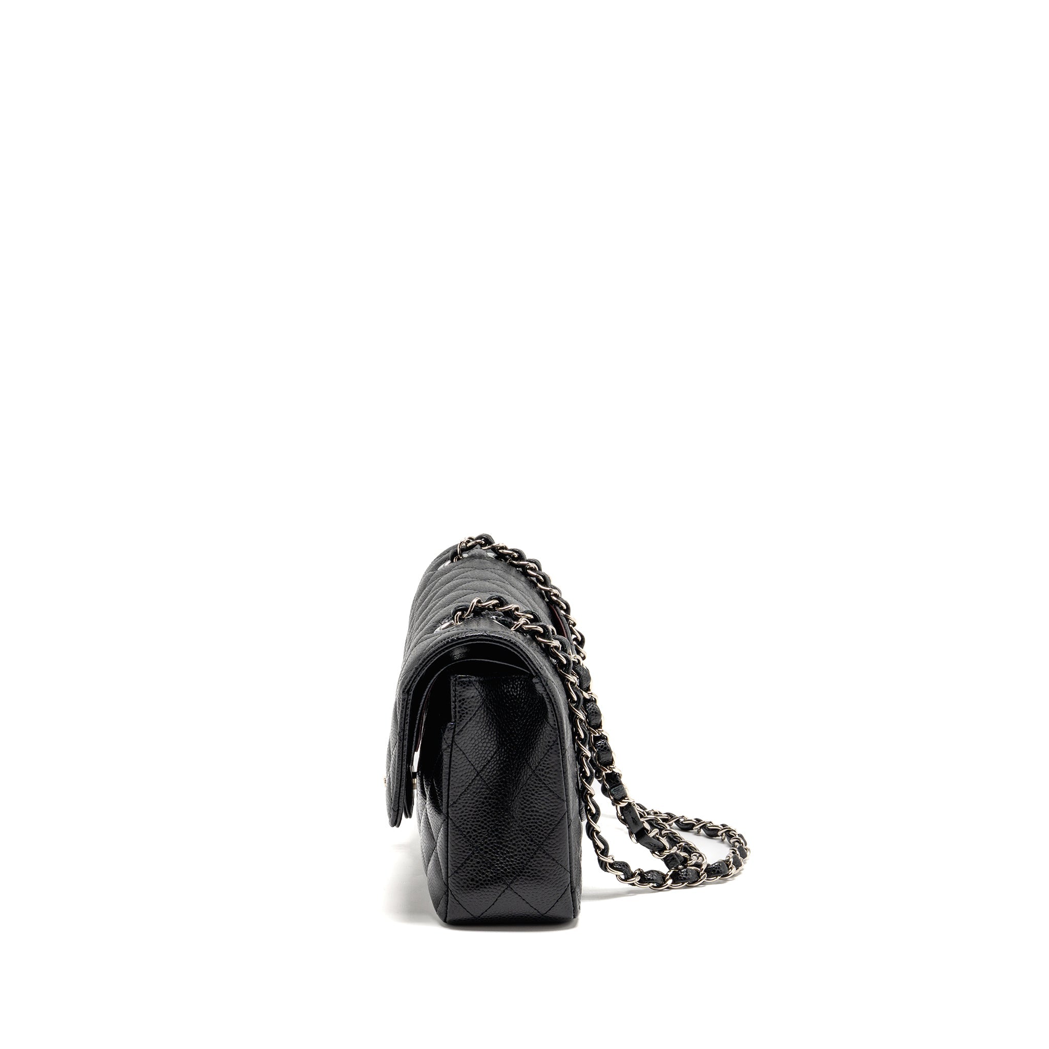 CHANEL MEDIUM CLASSIC DOUBLE FLAP BAG CAVIAR BLACK SHW