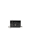 CHANEL WALLET ON CHAIN PATENT LEATHER BLACK SHW