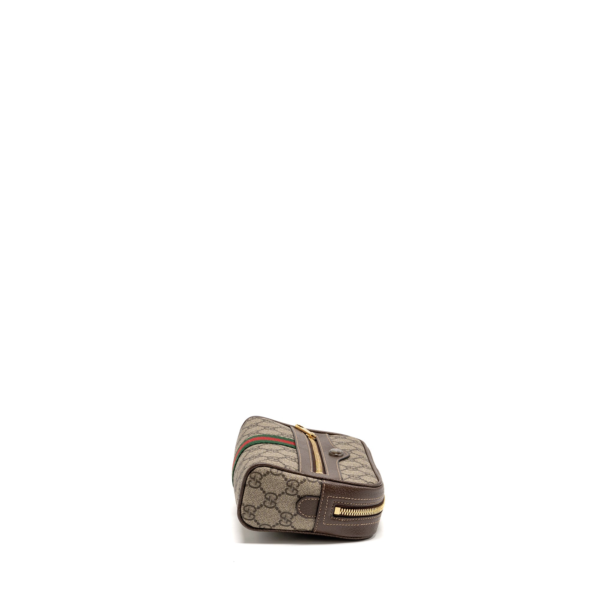 GUCCI SIZE 85 OPHIDIA SMALL BELT BAG GG SUPREME CANVAS GHW
