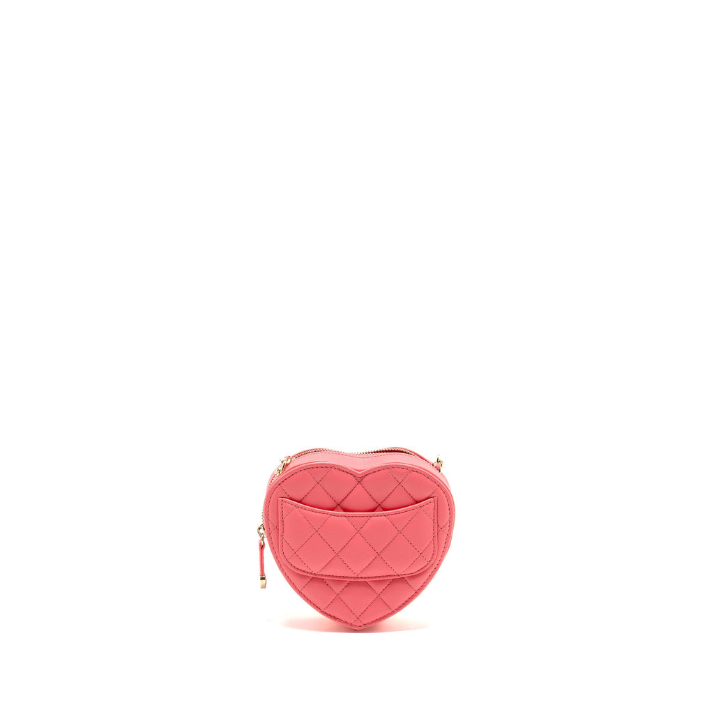 CHANEL SMALL HEART BAG LAMBSKIN PINK LGHW
