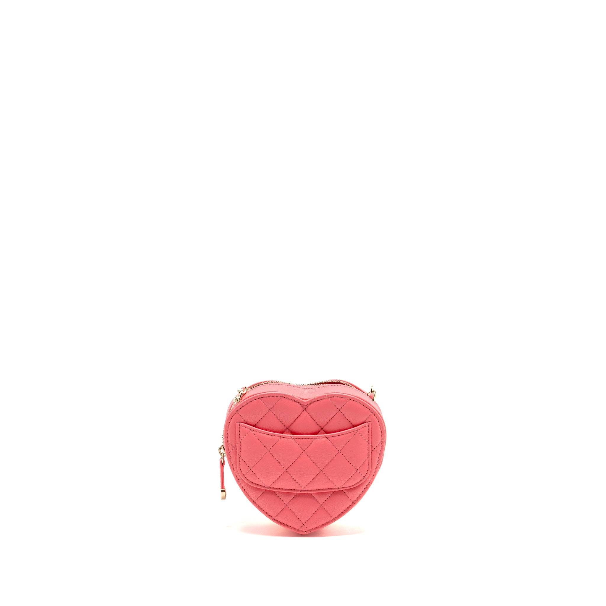 CHANEL SMALL HEART BAG LAMBSKIN PINK LGHW