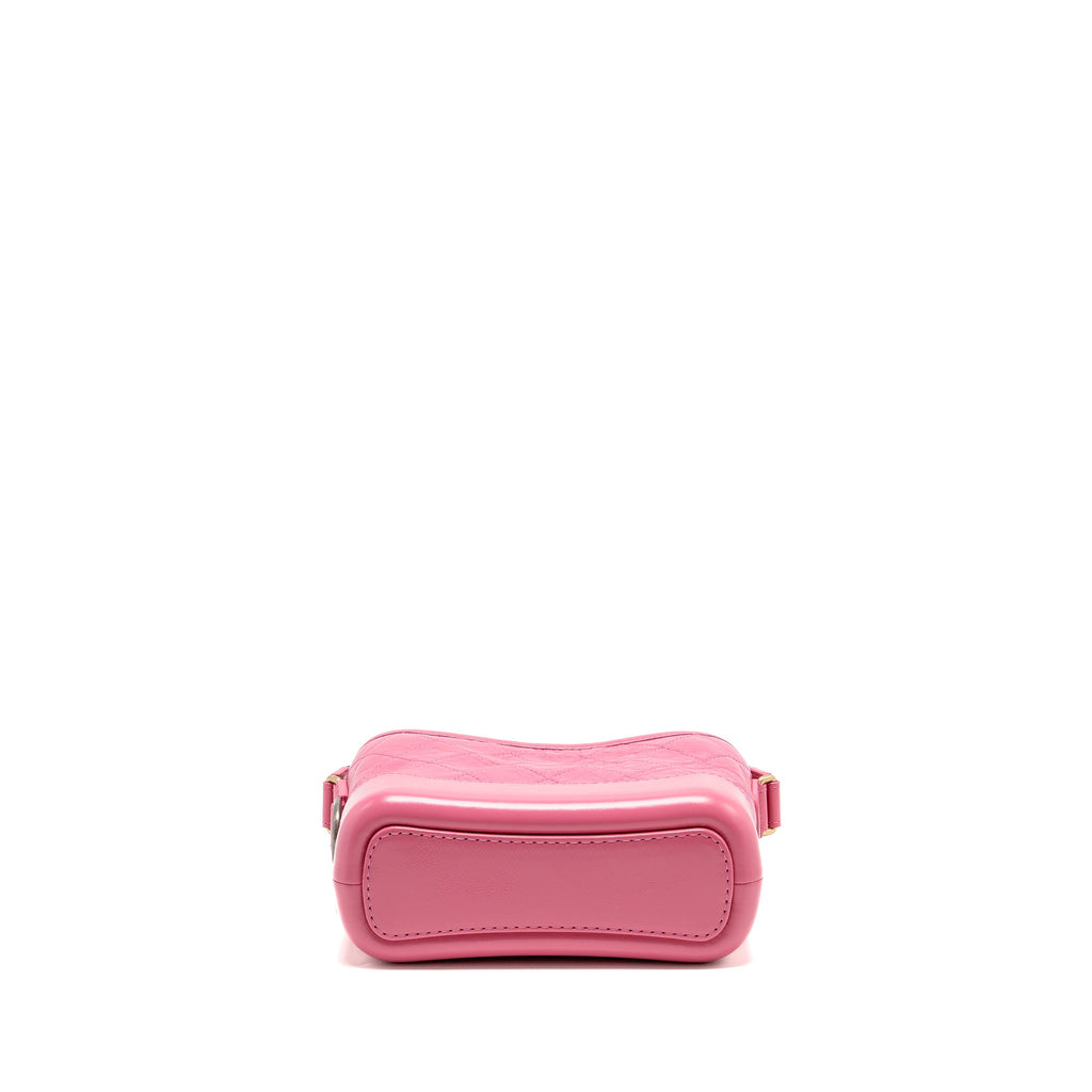 CHANEL SMALL GABRIELLE HOBO BAG AGED CALFSKIN PINK MULTICOLOURED HARDWARE