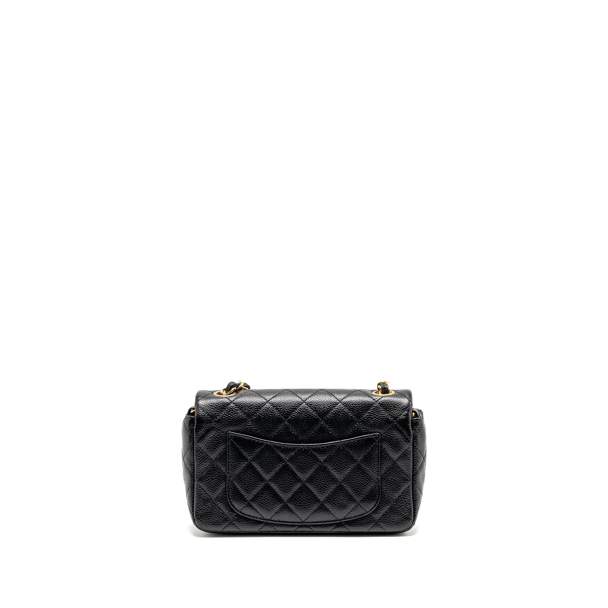 CHANEL MINI RECTANGULAR FLAP BAG CAVIAR BLACK GHW