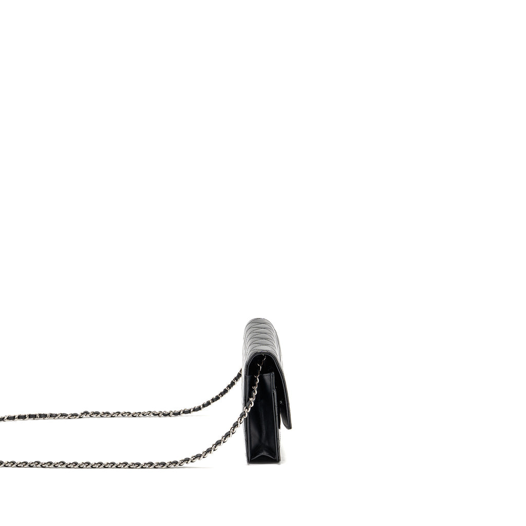 CHANEL WALLET ON CHAIN PATENT LEATHER BLACK SHW