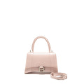 BALENCIAGA SMALL HOURGLASS BAG CALFSKIN LIGHT ROSE SHW