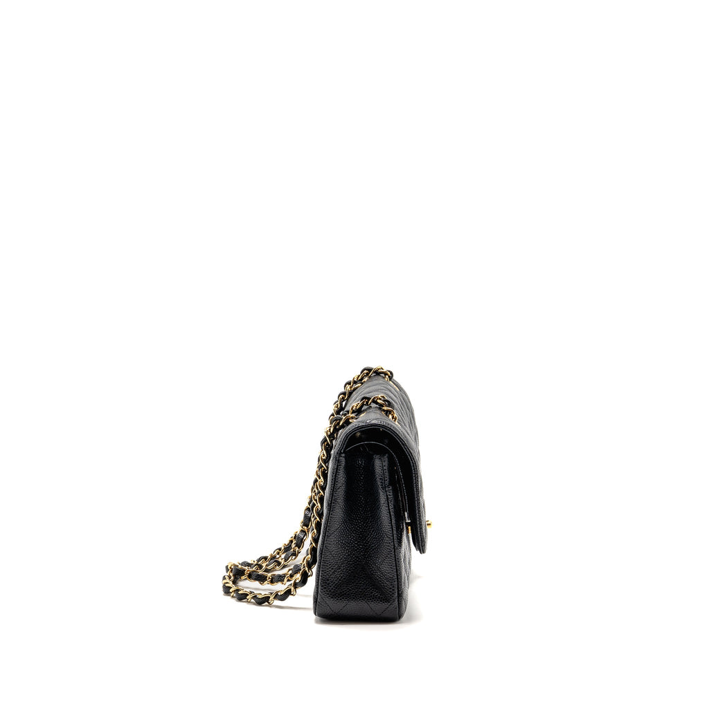 CHANEL MEDIUM CLASSIC DOUBLE FLAP BAG CAVIAR BLACK GHW
