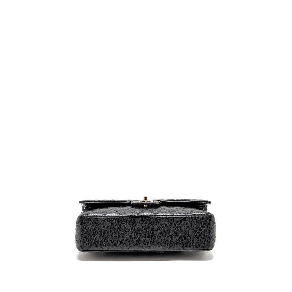 CHANEL MEDIUM CLASSIC DOUBLE FLAP BAG CAVIAR BLACK SHW
