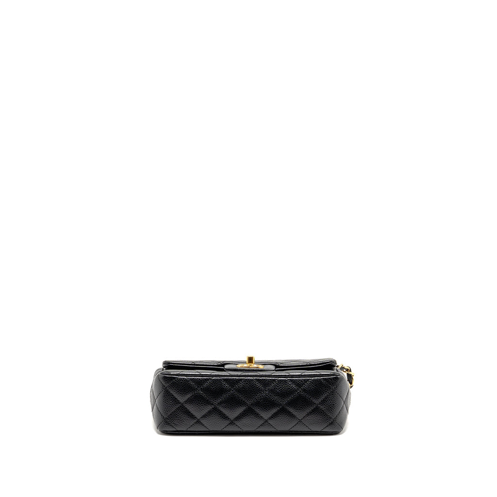 CHANEL MINI RECTANGULAR FLAP BAG CAVIAR BLACK GHW