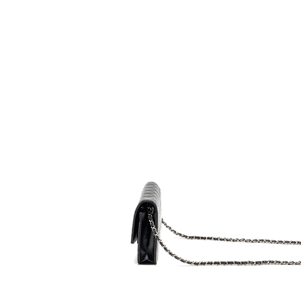CHANEL WALLET ON CHAIN PATENT LEATHER BLACK SHW