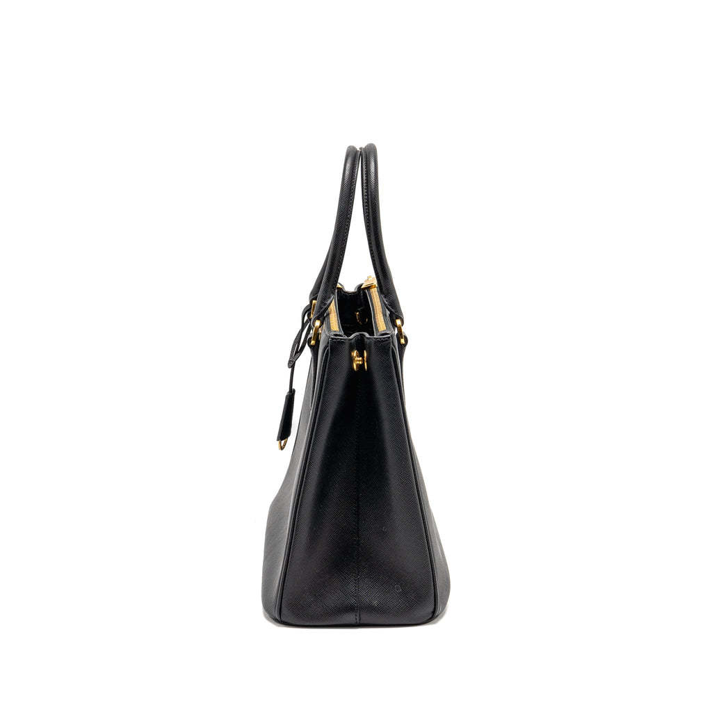 PRADA LARGE SAFFIANO TOTE BAG GALLERIA SAFFIANO LEATHER BLACK GHW