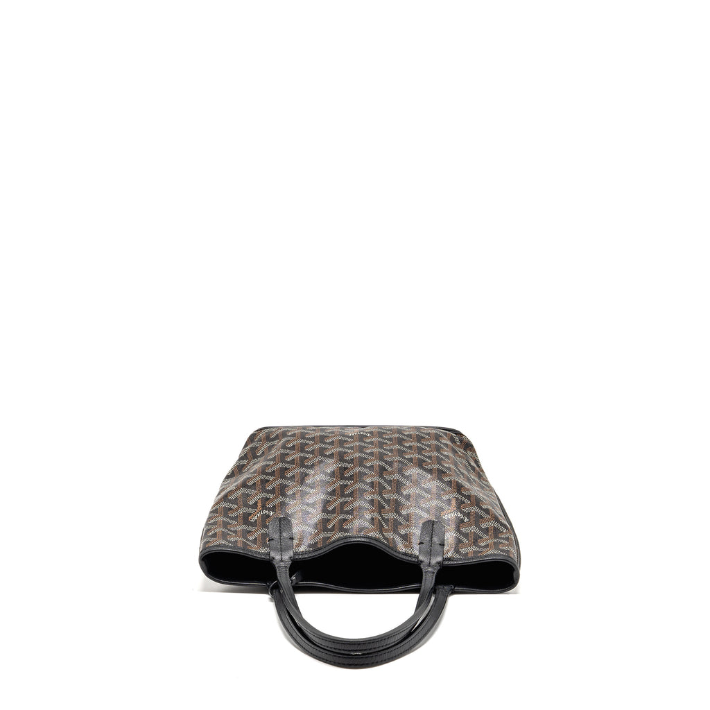GOYARD MINI ANJOU TOTE GOYARDINE CANVAS/ CALFSKIN BLACK SHW