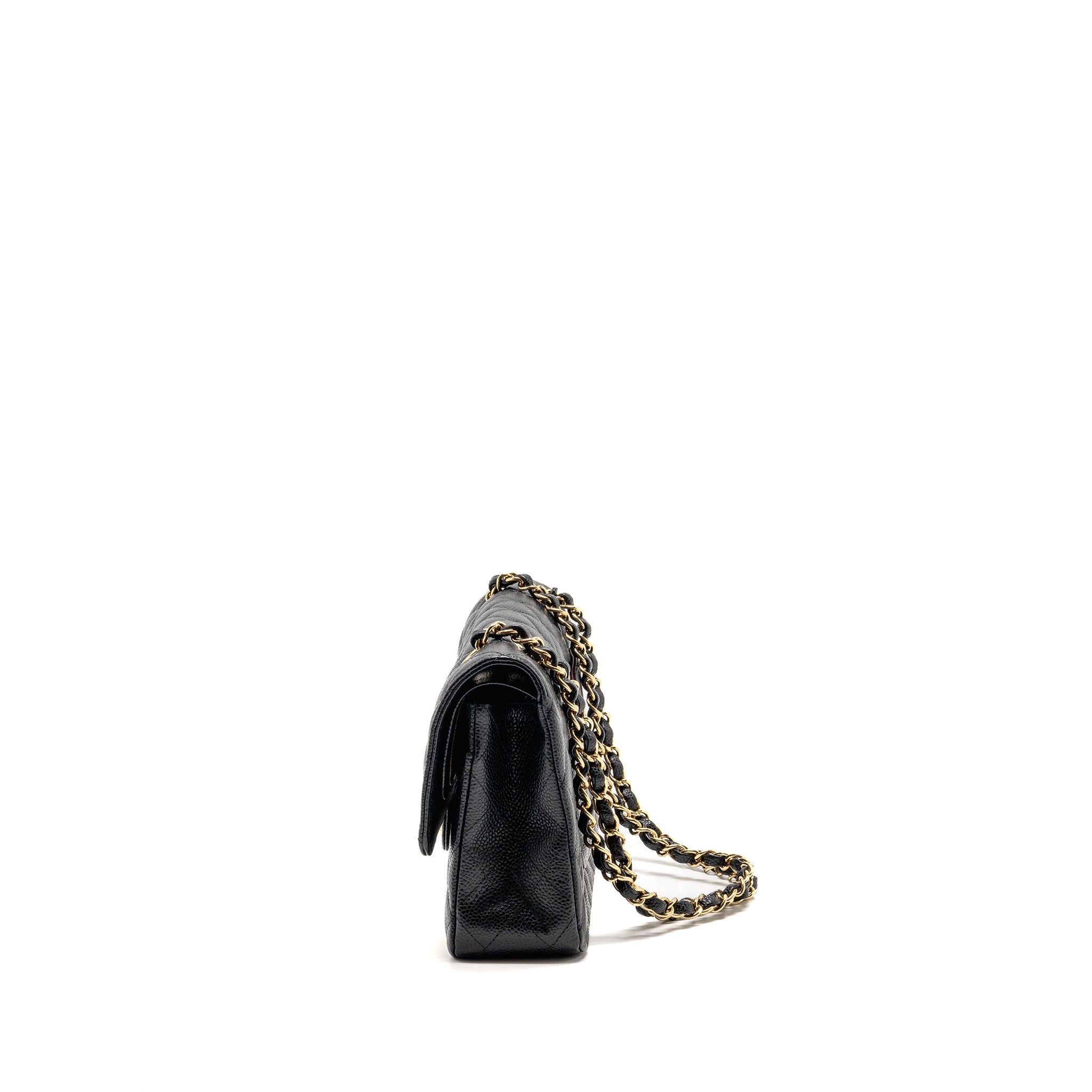 CHANEL MEDIUM CLASSIC DOUBLE FLAP BAG CAVIAR BLACK GHW