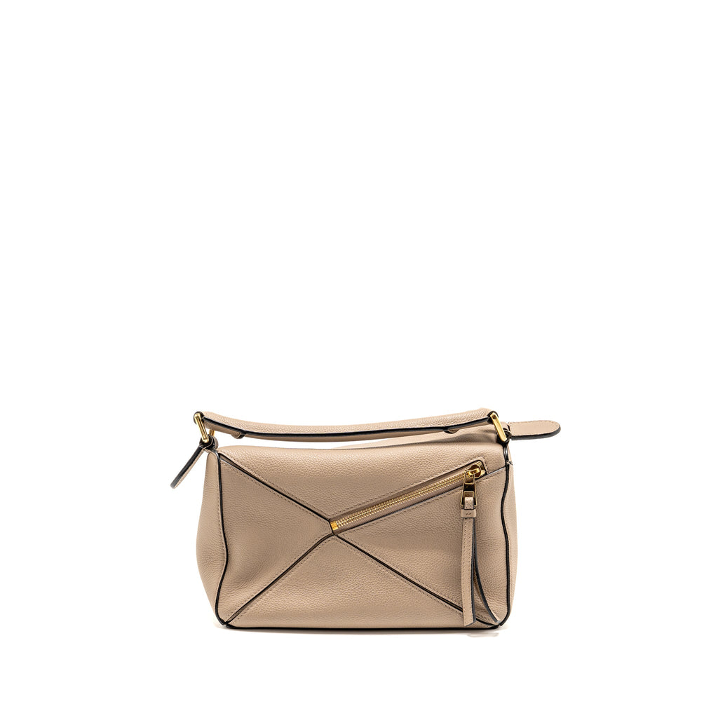 LOEWE SMALL PUZZLE BAG SOFT GRAINED CALFSKIN SAND GHW