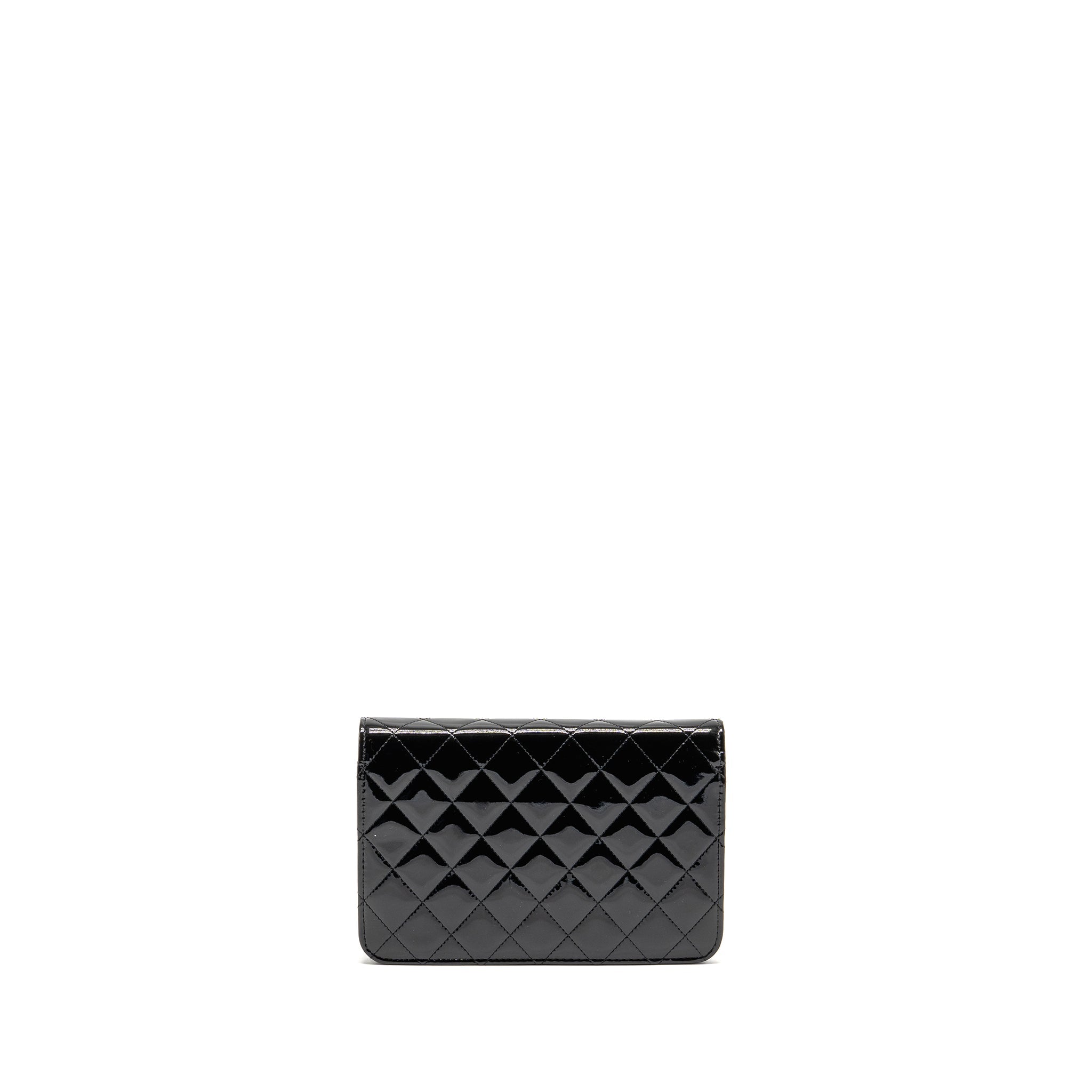 CHANEL WALLET ON CHAIN PATENT LEATHER BLACK SHW