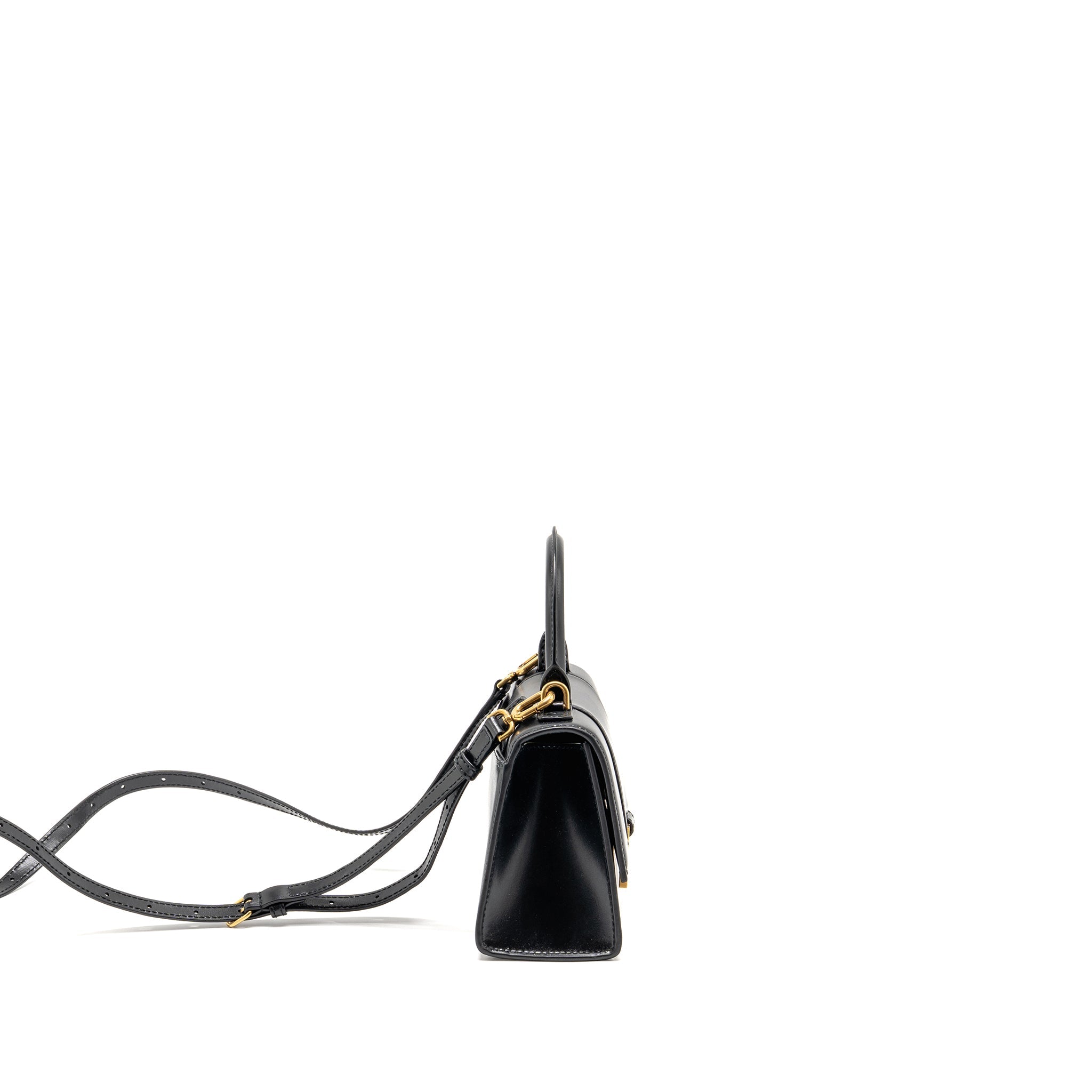BALENCIAGA HOURGLASS BAG XS CALFSKIN BLACK GHW