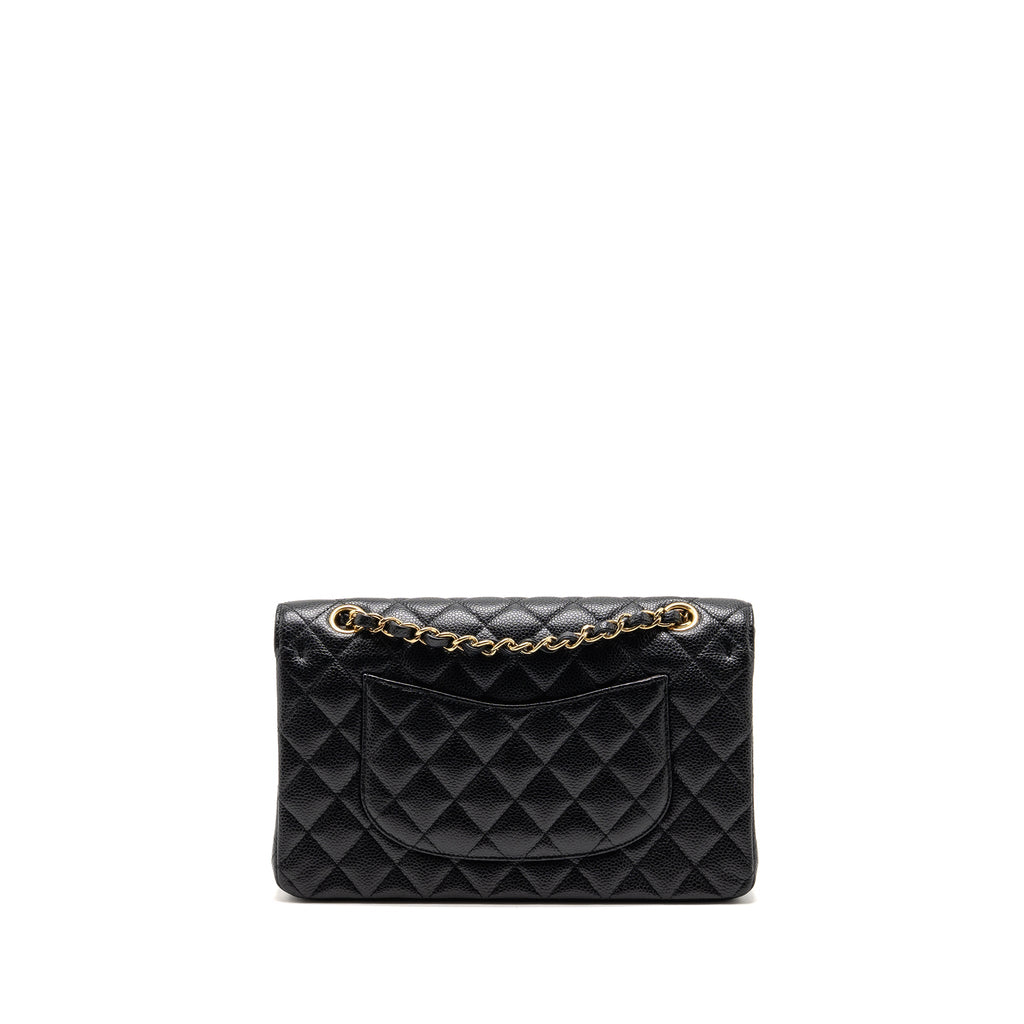 CHANEL MEDIUM CLASSIC DOUBLE FLAP BAG CAVIAR BLACK GHW