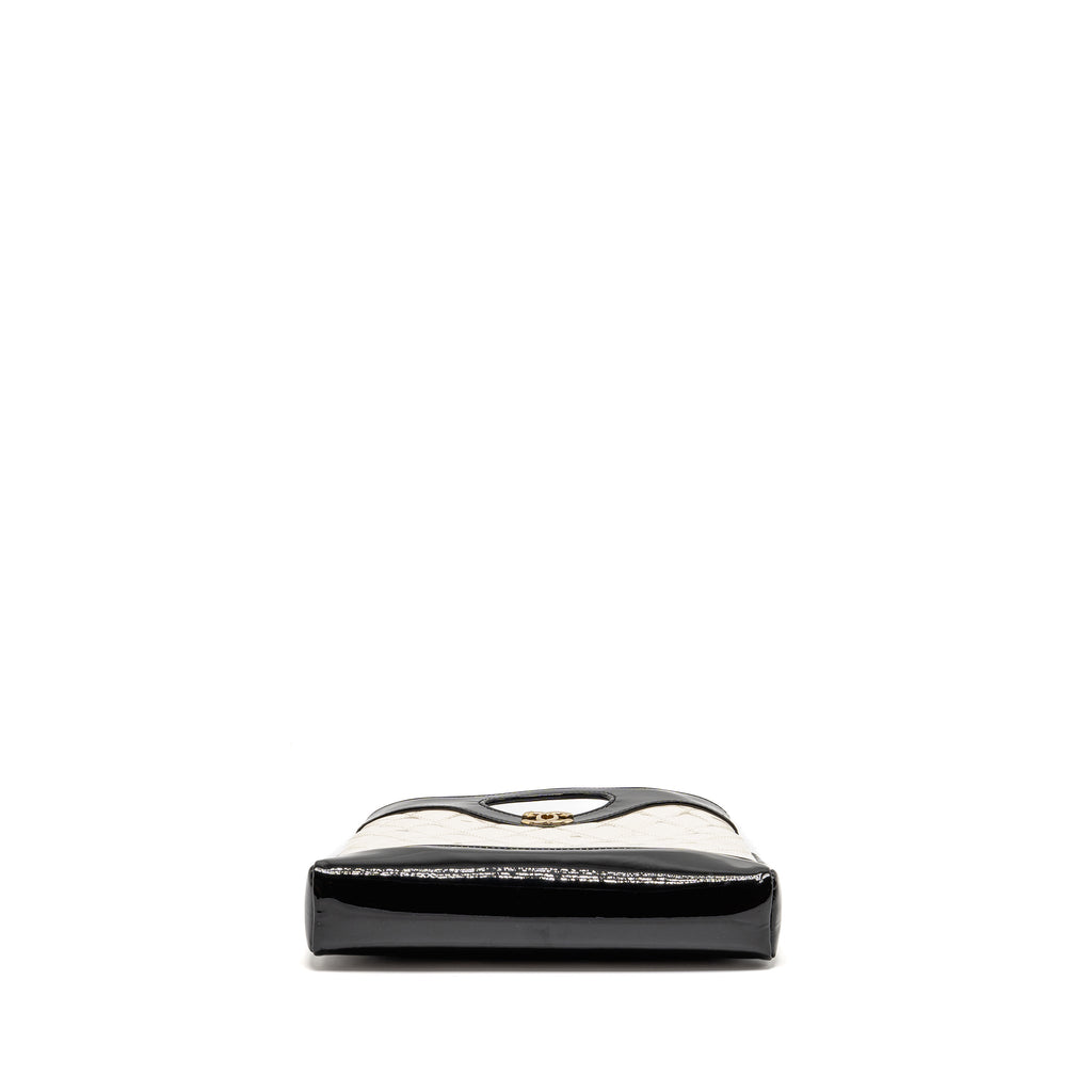 CHANEL MINI 31 BAG PATENT BLACK / WHITE LGHW (MICROCHIP)