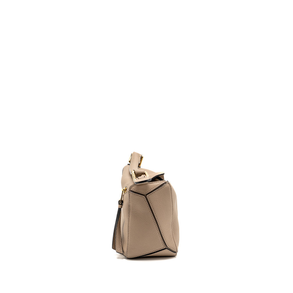 LOEWE SMALL PUZZLE BAG SOFT GRAINED CALFSKIN SAND GHW