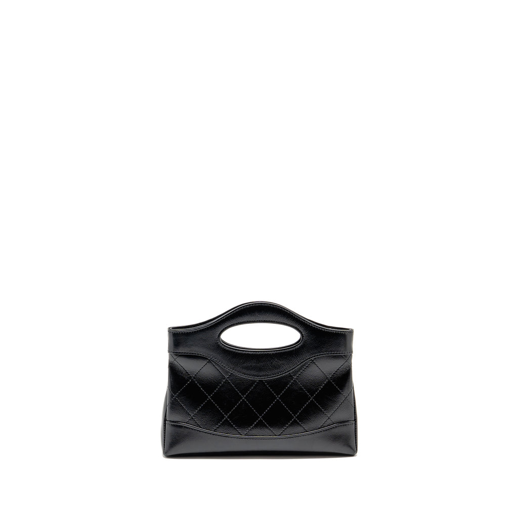 CHANEL 24C MINI 31 CLUTCH WITH CHAIN SHINY CALFSKIN BLACK LGHW (MICROCHIP)