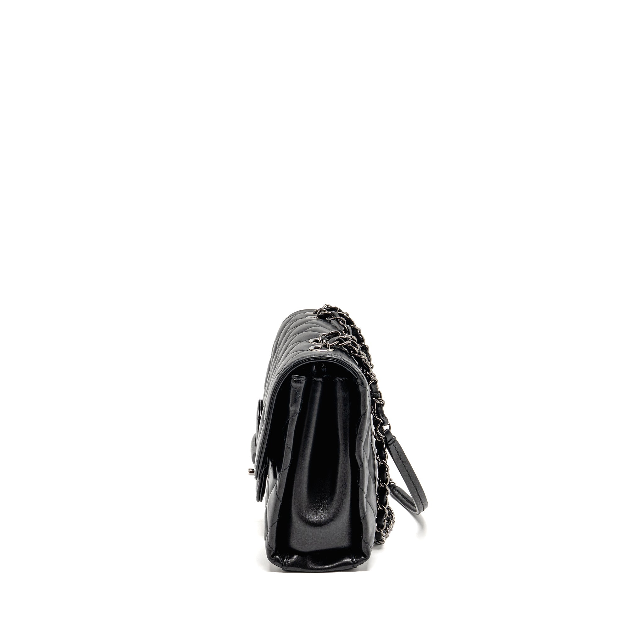 CHANEL COCO LOOP SINGLE FLAP BAG LAMBSKIN BLACK SHW