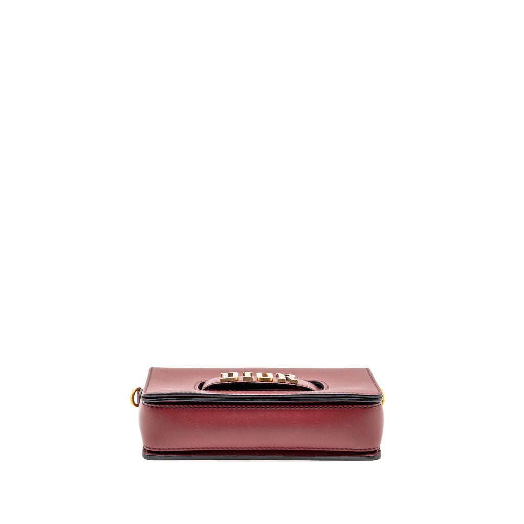 DIOR DIOREVOLUTION FLAP BAG DARK RED CALFSKIN GHW