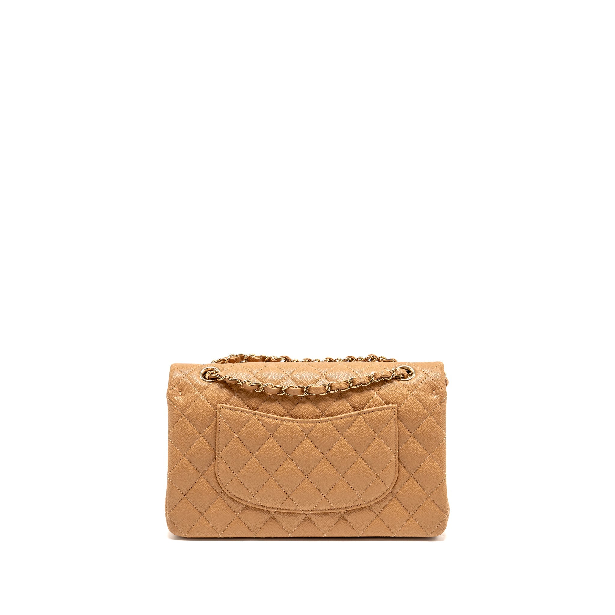 CHANEL MEDIUM CLASSIC DOUBLE FLAP BAG CAVIAR CARAMEL LGHW(MICROCHIP)