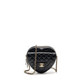 CHANEL 22S HEART BAG LAMBSKIN BLACK LGHW (MICROCHIP)