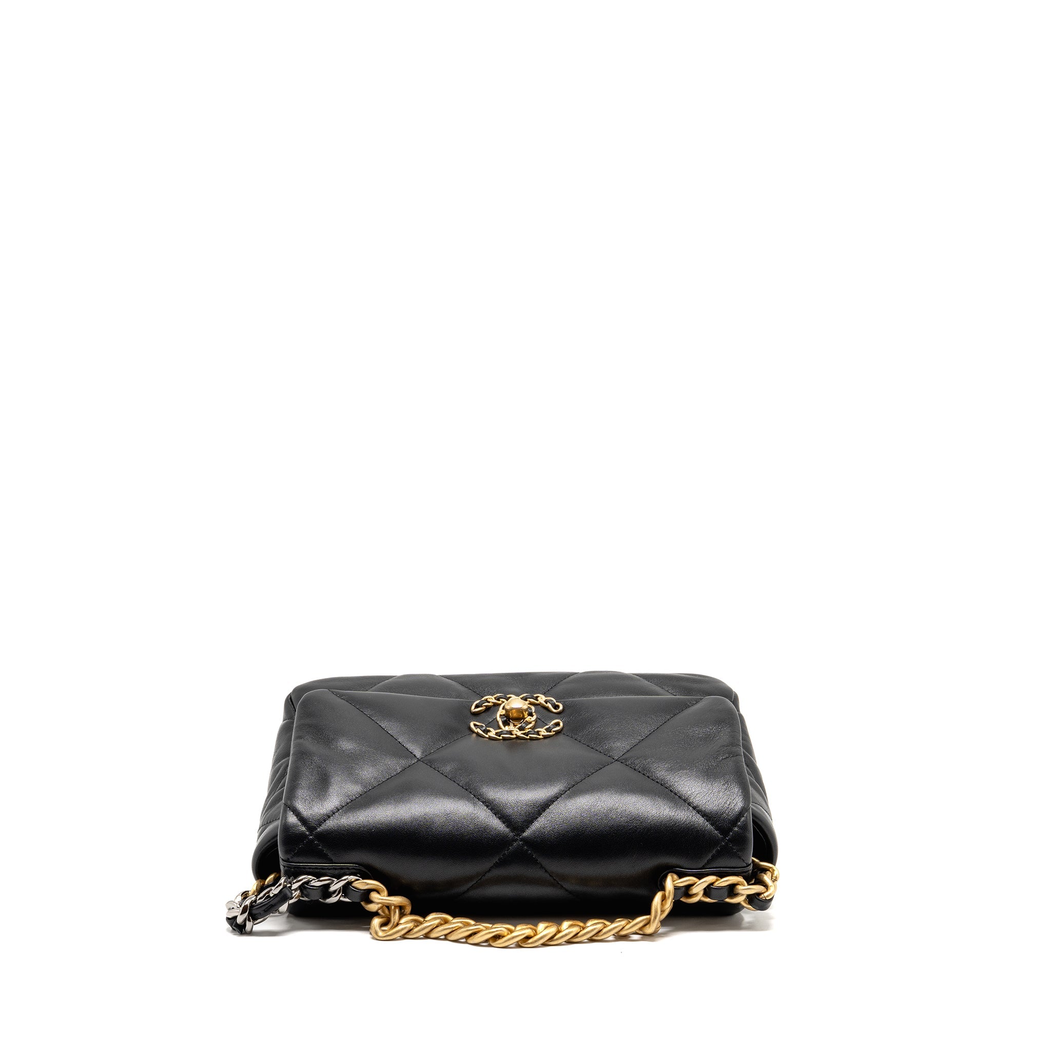 CHANEL SMALL 19 BAG GOATSKIN BLACK MULTICOLOR HARDWARE