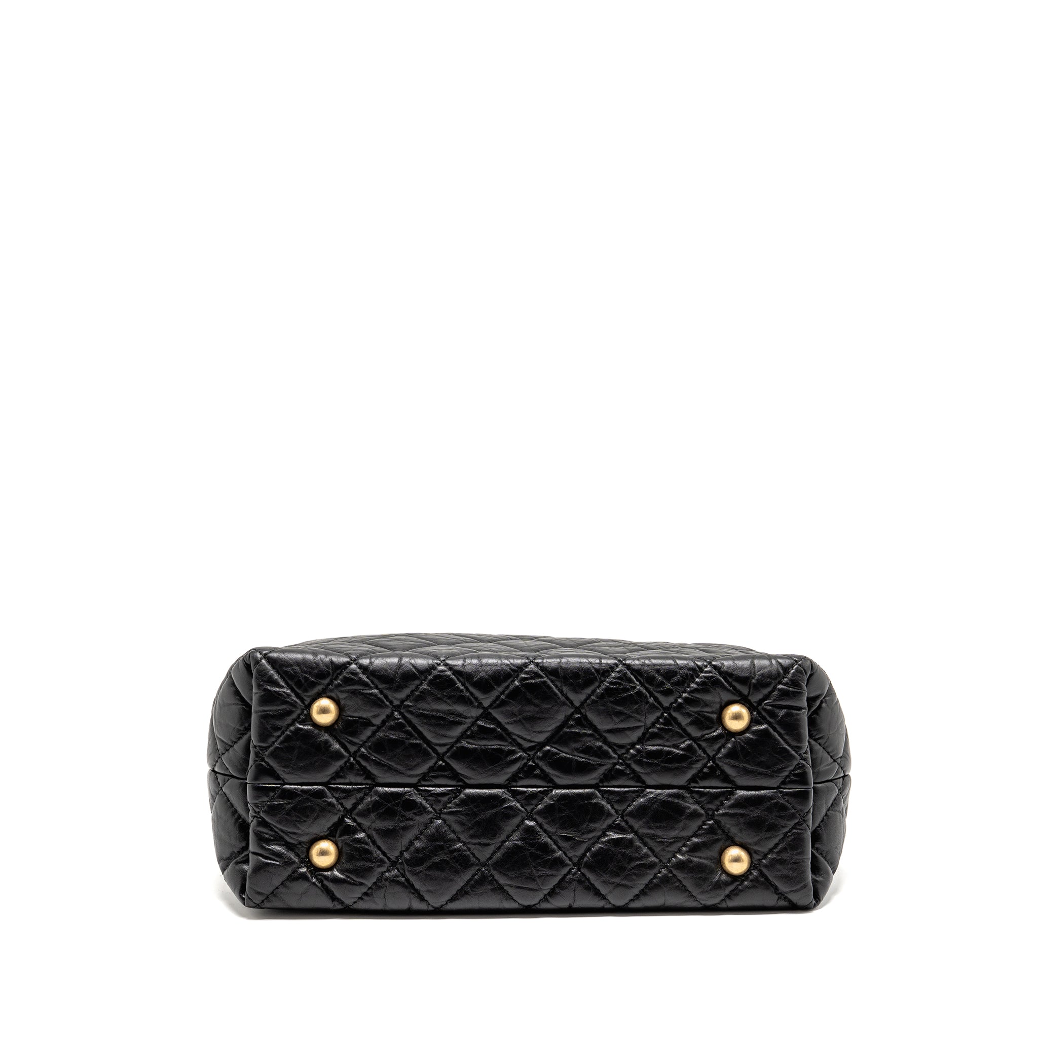 CHANEL 2.55 REISSUE TOTE BAG QUILTED AGED CALFSKIN BLACK GHW